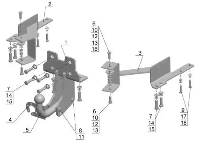 Фаркоп AVTOS TY 26 для TOYOTA Land Cruiser Prado 120 / 150