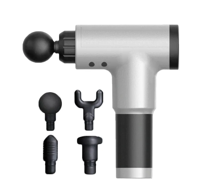Fascial gun Мышечный массажный (ударный) пистолет TY-602, серебристый-0
