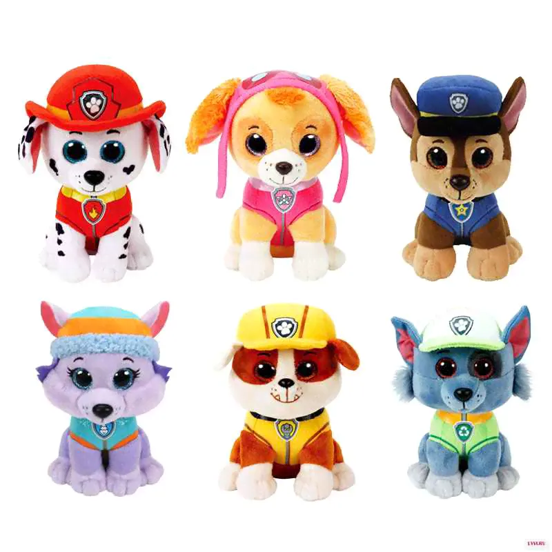 Ty Beanie кошка собака Маршалл Рокки зума мягкие плюшевые игрушки милая с большими