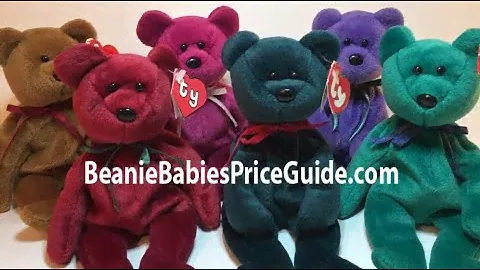 Ty Beanie Baby - 6 New Face Colored Teddies