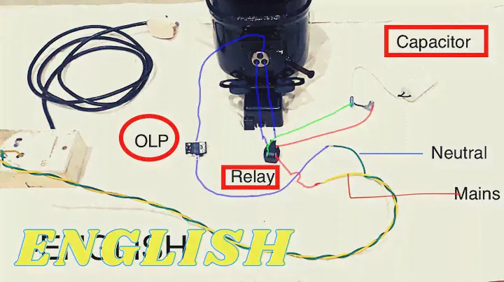 How to do wiring for fridge compressor……How to connect overload protection OLP,relay and capacitor.